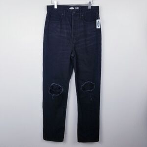 Old Navy Black Ski-Hi Straight High Rise Jeans